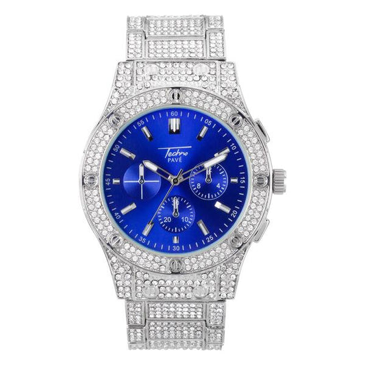 Urban Iced Out 44mm Metal Band Watch - 9195-MB