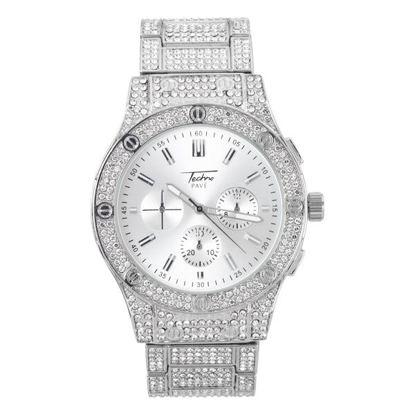 Urban Iced Out 44mm Metal Band Watch - 9195-MB