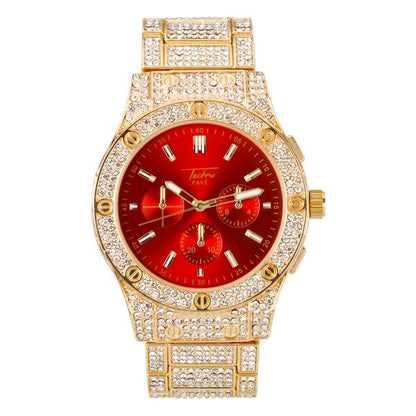 Urban Iced Out 44mm Metal Band Watch - 9195-MB