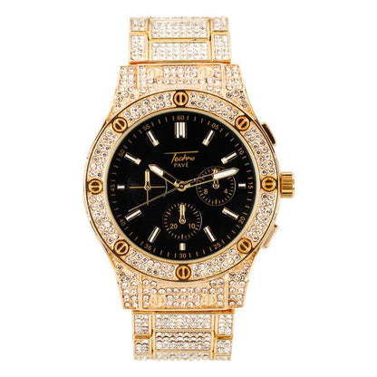 Urban Iced Out 44mm Metal Band Watch - 9195-MB