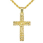 Iced Mini Cross Nugget Pendant with 3mm Rope Chain - HC-348