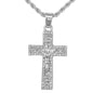 Iced Mini Crucifix Nugget Pendant with 3mm Rope Chain - HC-347
