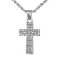 Iced Mini Cross Nugget Pendant with 3mm Rope Chain - HC-346