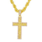 Iced Large Cross Pendant with 8mm Rope Chain 24" - HC-8025