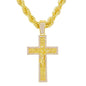 Iced Large Cross Nugget Pendant with 8mm Rope Chain - HC-8024