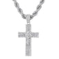 Iced Large Cross Nugget Pendant with 8mm Rope Chain - HC-8024