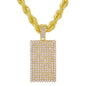 Iced Large Tag Pendant with 8mm Rope Chain 24" - HC-5109**