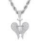 Iced Large Love Cross Pendant with 8mm Rope Chain 24" - HC-5112**