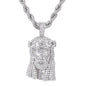 Iced Large Jesus Pendant with 8mm Rope Chain 24" - HC-5103**