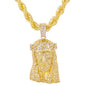 Iced Large Jesus Pendant with 8mm Rope Chain 24" - HC-5124**