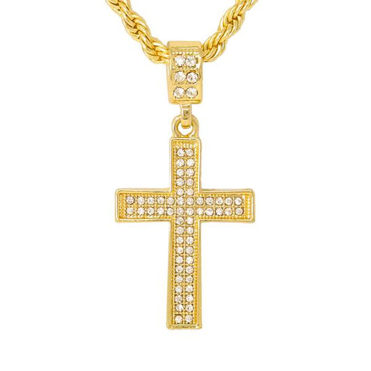 Iced Medium Ceo Pendant with 4mm Rope Chain 24" - RC-1015