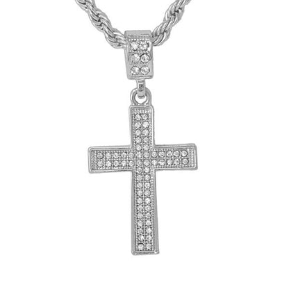 Iced Medium Ceo Pendant with 4mm Rope Chain 24" - RC-1015