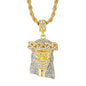 Iced Medium Jesus Pendant with 4mm Rope Chain 24" - HC-102*