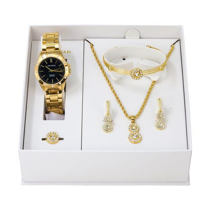 Ladies Metal Band Watch and Jewelry Set - LMS-9466