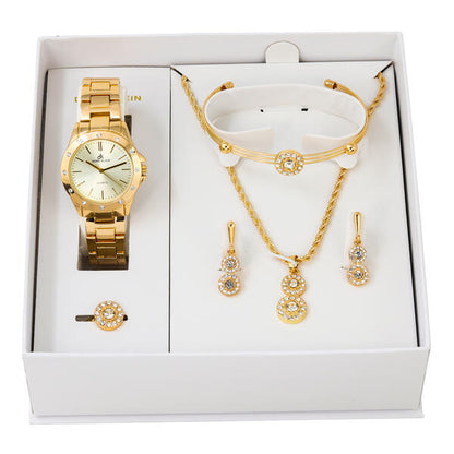 Ladies Metal Band Watch and Jewelry Set - LMS-9466