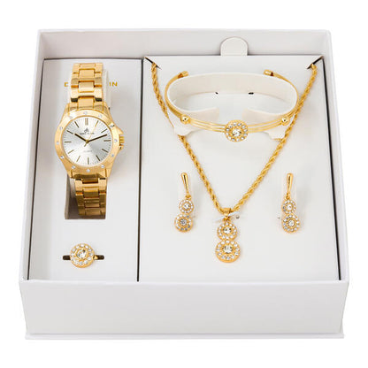 Ladies Metal Band Watch and Jewelry Set - LMS-9466