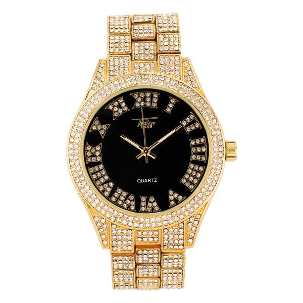 Urban Iced Out 44mm Metal Band Watch - 9120X-MB
