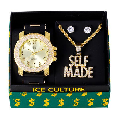 Watch and SelfMade Necklace with Earrings Gift Set - W1K-127