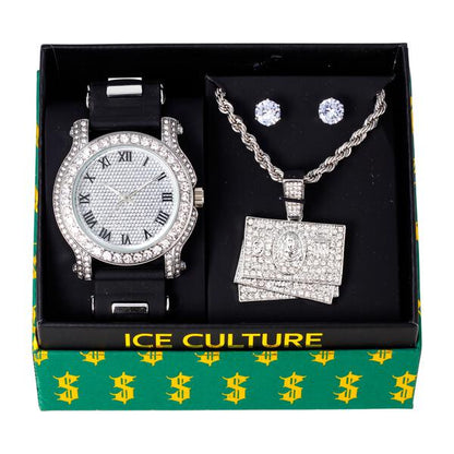 Watch and Necklace with Earrings Gift Set - W1K-129