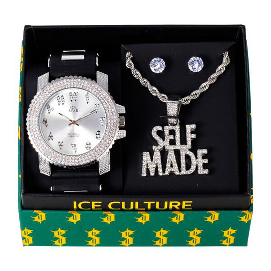 Watch and SelfMade Necklace with Earrings Gift Set - W1K-127