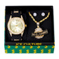 Watch and Streetwear Necklace with Earrings Gift Set - W1K-130