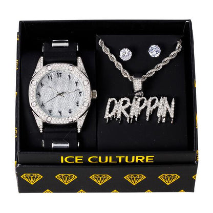 Watch and Necklace with Earrings Gift Set - W1K-155