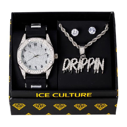 Watch and Necklace with Earrings Gift Set - W1K-155