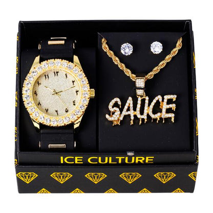 Watch and Necklace with Earrings Gift Set - W1K-158