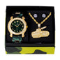 Watch and Camo Tank Necklace with Earrings Gift Set - W1K-165
