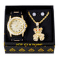 Watch and Teddy bear Necklace with Earrings Gift Set - W1K-161