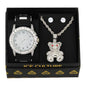 Watch and Teddy bear Necklace with Earrings Gift Set - W1K-161