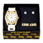 Watch and 2on King Dangling Earring Gift Set - MSE-110