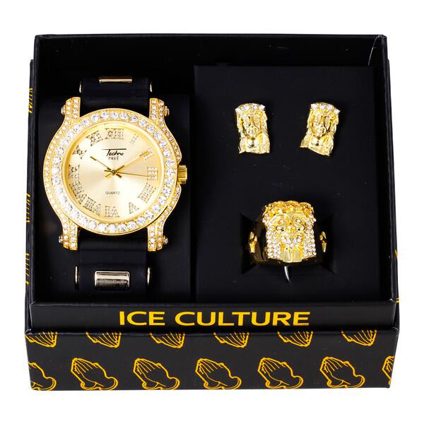 Watch and Jesus Ring with EarringsÂ GiftÂ Set - WRE-8928X