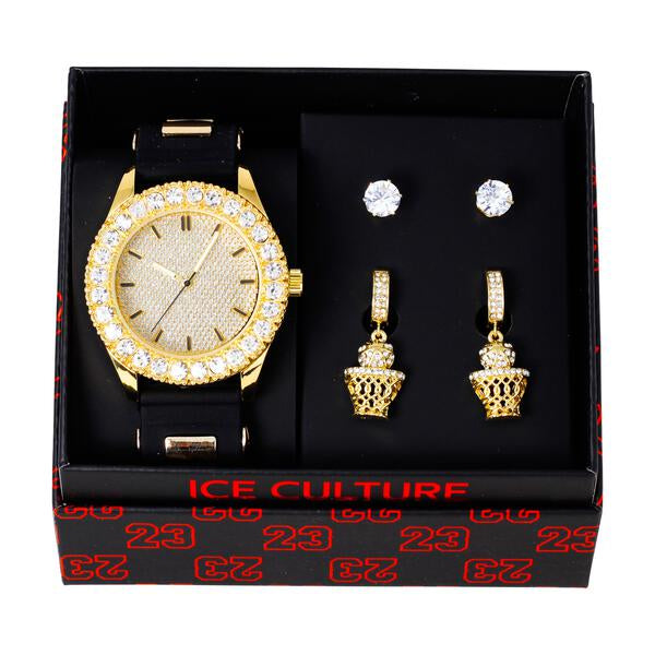 Watch and 2on Basketball Dangling Earring Gift Set - MSE-128