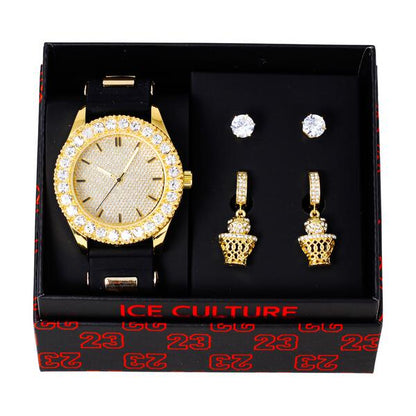 Watch and 2on Basketball Dangling Earring Gift Set - MSE-128