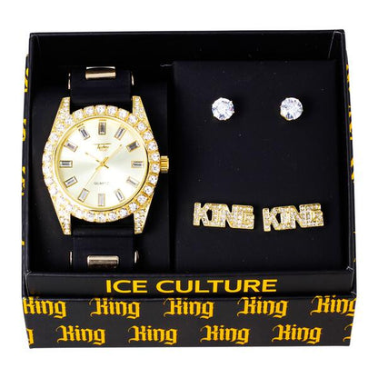 Watch and 2on King Dangling Earring Gift Set - MSE-110