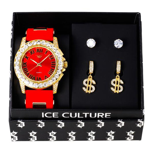 Watch and 2on Money Dangling Earring Gift Set - MSE-124