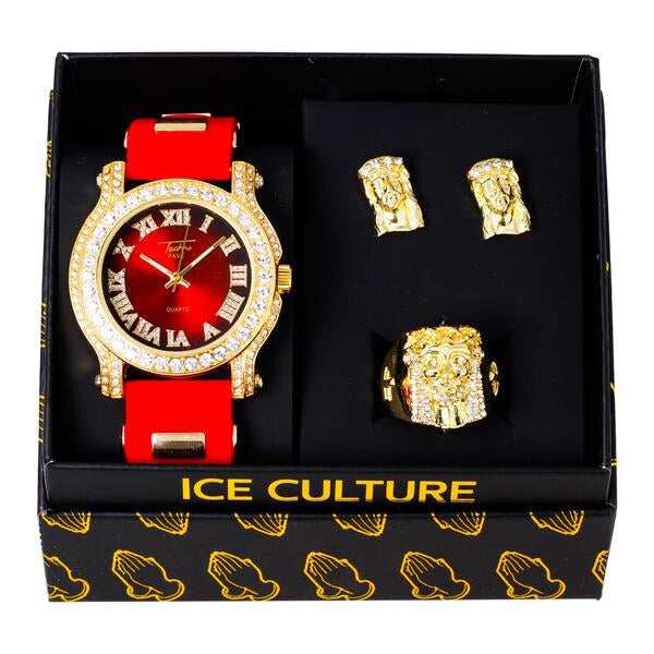 Watch and Jesus Ring with EarringsÂ GiftÂ Set - WRE-8928X