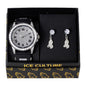 Watch and Praying-Hands Dangling Earring Gift Set - MSE-113