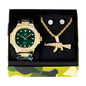 Watch and Rocket Necklace with Earrings Gift Set - W1K-167