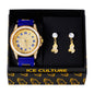 Watch and Praying-Hands Dangling Earring Gift Set - MSE-113