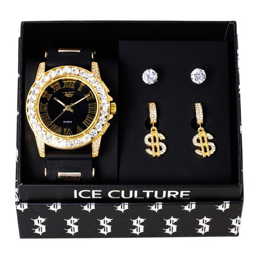 Watch and 2on Money Dangling Earring Gift Set - MSE-124