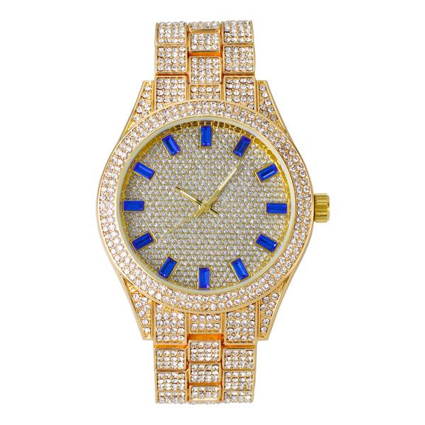 Urban Iced Out 44mm Metal Band Watch - 9120F-MB