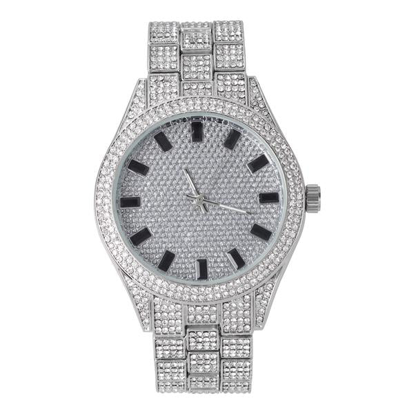 Urban Iced Out 44mm Metal Band Watch - 9120F-MB