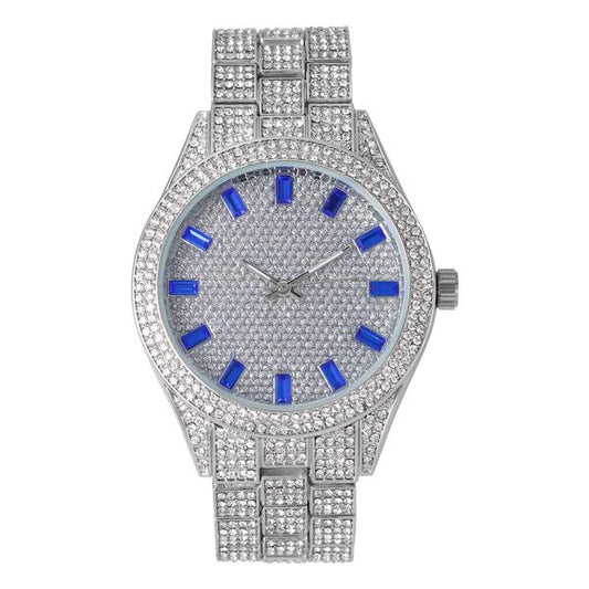 Urban Iced Out 44mm Metal Band Watch - 9120F-MB