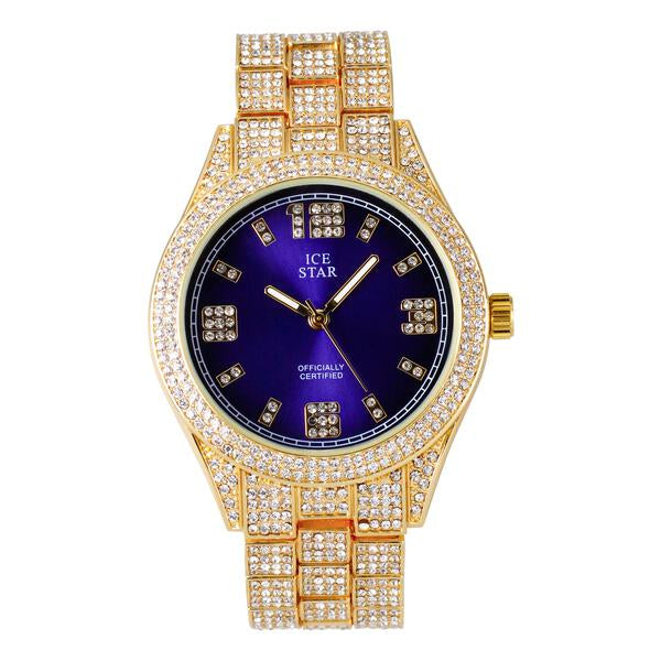 Urban Iced Out 44mm Metal Band Watch - 9120B-MB