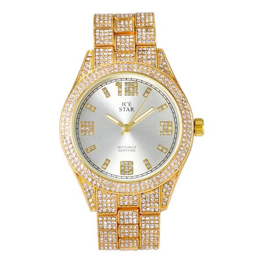 Urban Iced Out 44mm Metal Band Watch - 9120B-MB