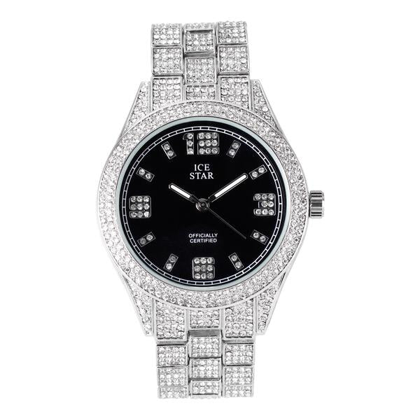 Urban Iced Out 44mm Metal Band Watch - 9120B-MB