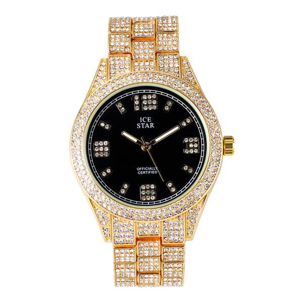 Urban Iced Out 44mm Metal Band Watch - 9120B-MB
