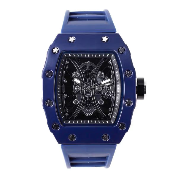 Iced Out 42.5mm Tonneau Watch - 9686-SB
